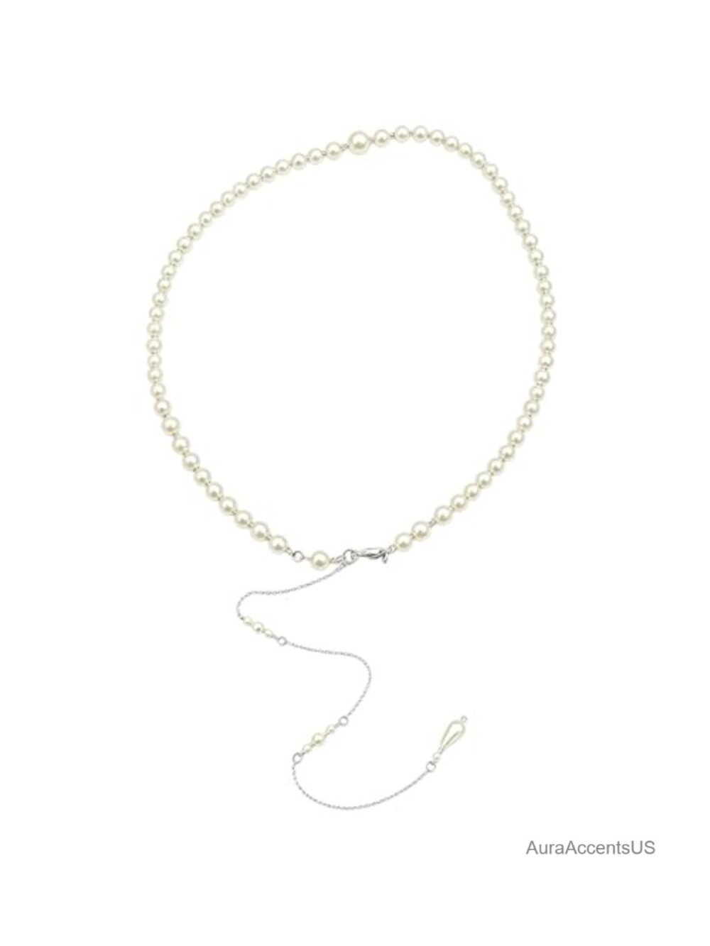 Imitation Pearls Tassel Backdrop Necklace Body Chain Backless Dress Accessories